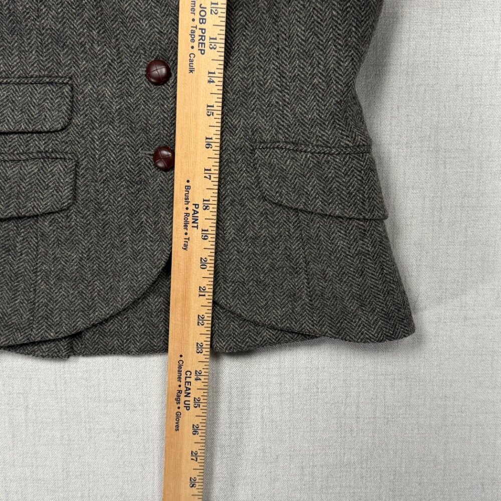 Jack Wills Tailored Blazer Herringbone Gray Wool Three Button Front Size 6 - Picture 9 of 12